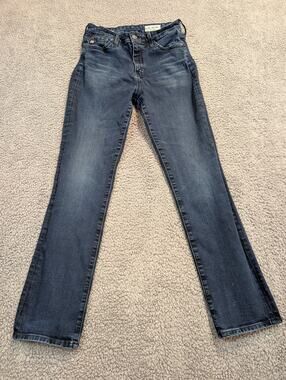 AG-ED Denim Jeans Women's 28 Dark Wash Mari High-Rise Slim Straight (0870)